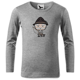 Da Oid Sinzer Goasslschnoizer Longsleeve Kinder Grau Meliert Waldering Front